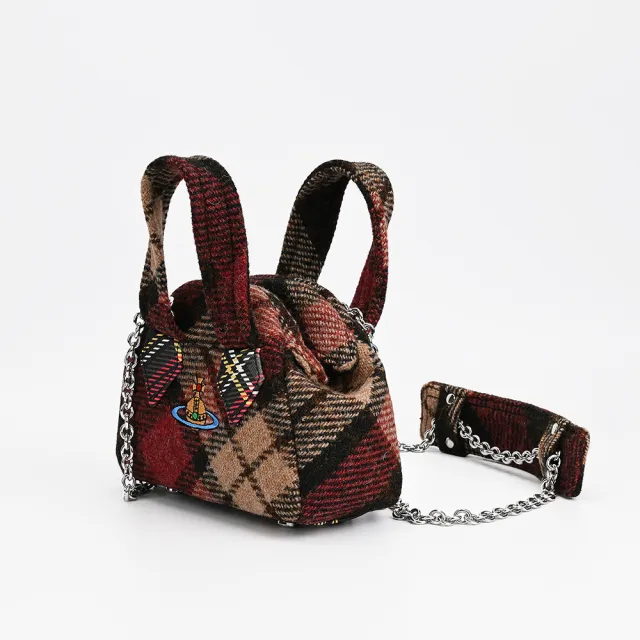 【Vivienne Westwood】土星刺繡迷你手提/斜背包(迷你/紅x多色)