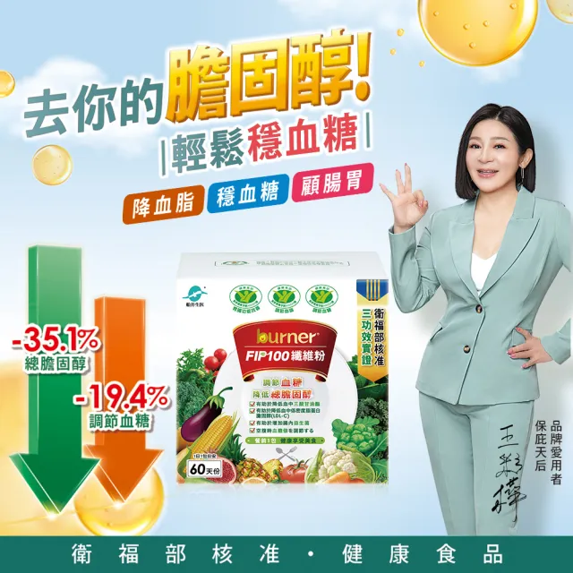 【funcare 船井生醫】FIP100纖維粉增量限定版-共240包(王彩樺愛用推薦-調節血脂/血糖、去你的膽固醇)