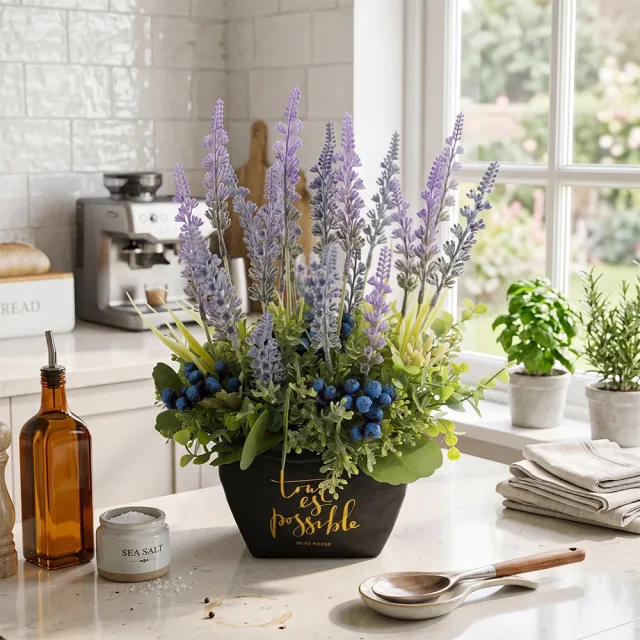 【HUGO DECO 榆果傢飾】薰衣草紙袋系列香氛花藝(擬真花/香氛/花禮/節慶送花)