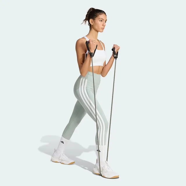 【adidas 愛迪達】運動內衣 女 中度支撐 慢跑 瑜珈 訓練 亞規 OPT ESS 3S MS 白 KA4703