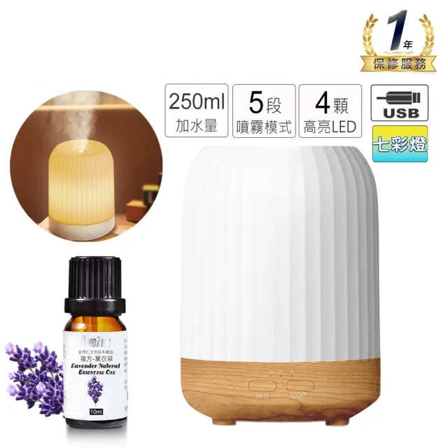 【ANDZEN】安得仁 七彩USB超音波水氧機AZ-250(買就送澳洲精油10mlx1瓶/薰香/加濕器/香氛/擴香機/負離子)（其他規格）