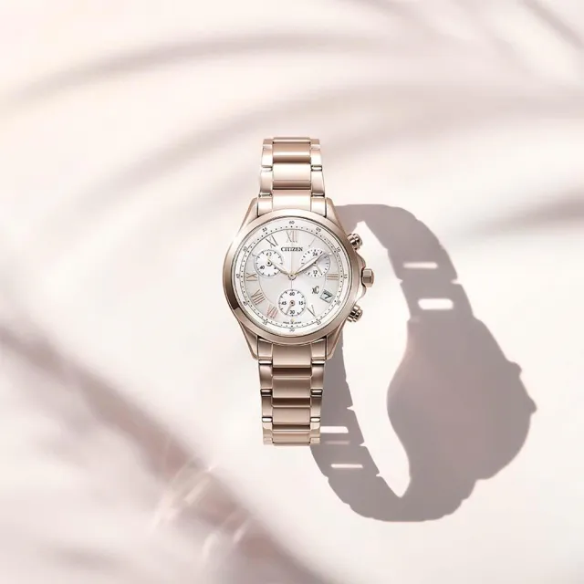 【CITIZEN 星辰】XC 光動能計時女錶-玫瑰金/32.5mm 開學禮 送禮 推薦(FB1405-58A)