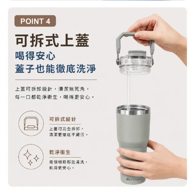 【MOCODO 伴佳家】陶瓷雙飲提提杯(耐高溫、耐磨、耐酸鹼 不卡垢、不卡味)