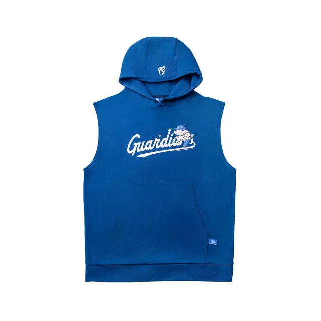 【富邦悍將】悍將 x Skater JOHN 草寫LOGO聯名無袖帽TEE(藍_M-3XL)