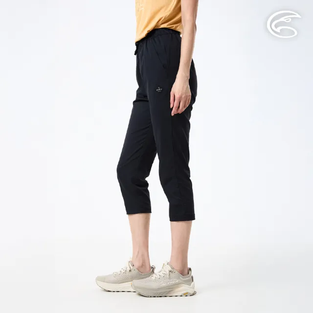【ADISI】女極輕膚快乾抗UV呼吸八分褲 AP2611004 碳黑 S-2XL｜棉感 抗紫外線 吸濕速乾 彈性