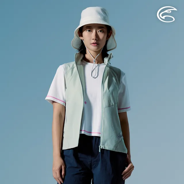 【ADISI】女防曬輕抗風平織背心-帽可收 AV2691037 青檸綠 S-XL｜UPF30+ 抗UV 吸濕排汗 輕抗風 立領背心