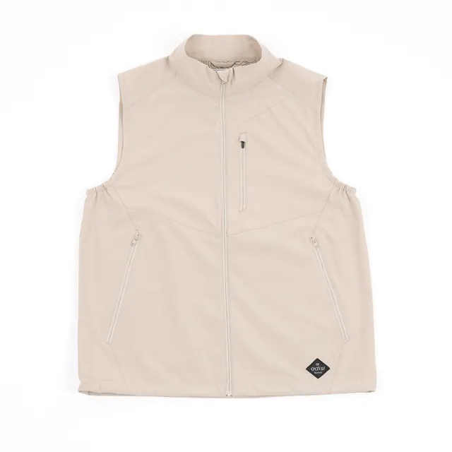 【ADISI】男防曬輕抗風平織背心 AV2691036 卡其 M-3XL｜UPF30+ 抗UV 吸濕排汗 輕抗風 立領 防曬背心