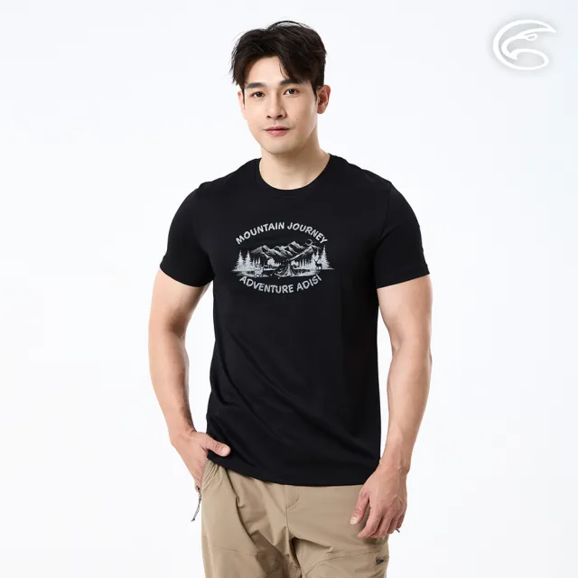 【ADISI】男UPF50+防曬抑菌短袖排汗衣 AL2611069 黑色 M-2XL｜抗UV 吸濕排汗 防臭 彈性 上衣
