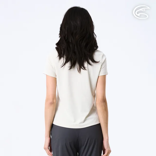 【ADISI】女UPF50+防曬抑菌短袖排汗衣 AL2611070 象牙白 S-2XL｜抗UV 吸濕排汗 防臭 彈性 上衣