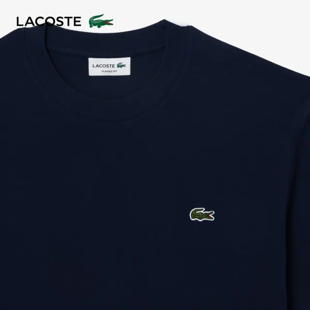 【LACOSTE】男裝-經典版型logo棉質短袖T恤(海軍藍)