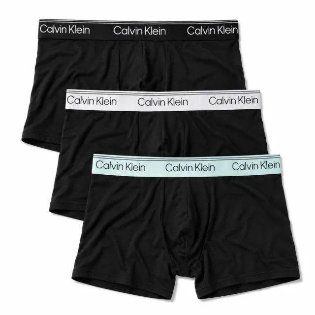 【CALVIN KLEIN】CK男內褲 超細纖維合身短版 低腰男四角內褲 3件組(CK內褲-多款任選)