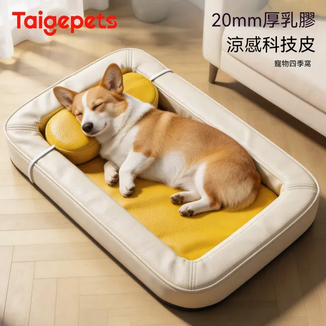 【LEZUN 樂尊】M-中型 建議15斤內貓犬 加厚乳膠防水狗窩 中大型犬金毛寵物床（寵物窩/貓窩兩用/防撕咬）