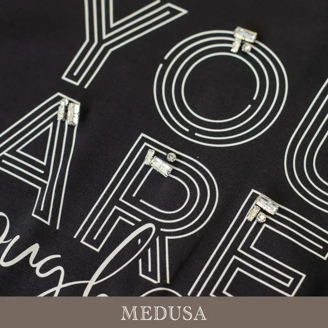 【MEDUSA 曼度莎】現貨-勵志英文純棉短Tee（M-XL）｜純棉T恤 短版上衣 休閒穿搭