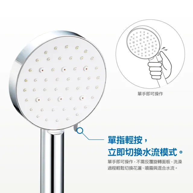 【CAESAR 凱撒衛浴】Revive Shower SPA 珍珠白蓮蓬頭(單手切換 / 三段水流)