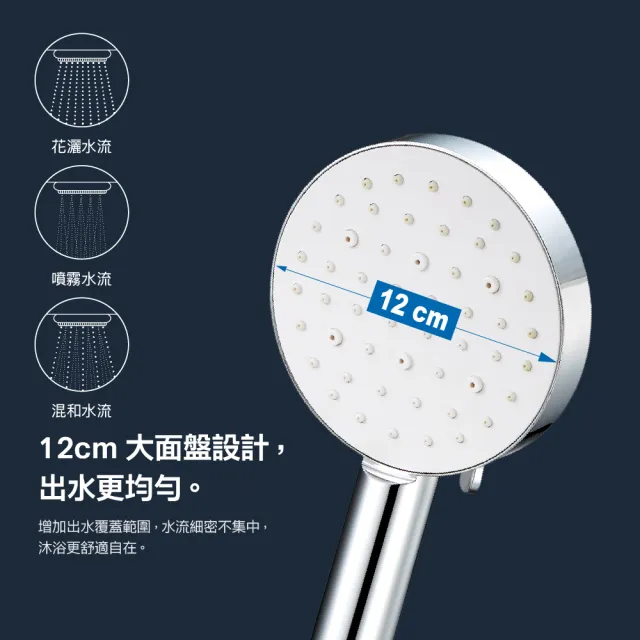 【CAESAR 凱撒衛浴】Revive Shower SPA 霧面黑蓮蓬頭(單手切換 / 三段水流)