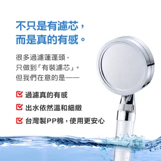 【CAESAR 凱撒衛浴】銀色極淨純水 除氯過濾蓮蓬頭 1 機 6 芯(半年替換組)