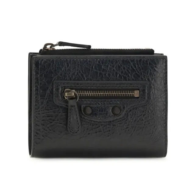 【Balenciaga 巴黎世家】Le City Bifold 對折 羊皮 卡夾 零錢包 皮夾 短夾 黑色 846360