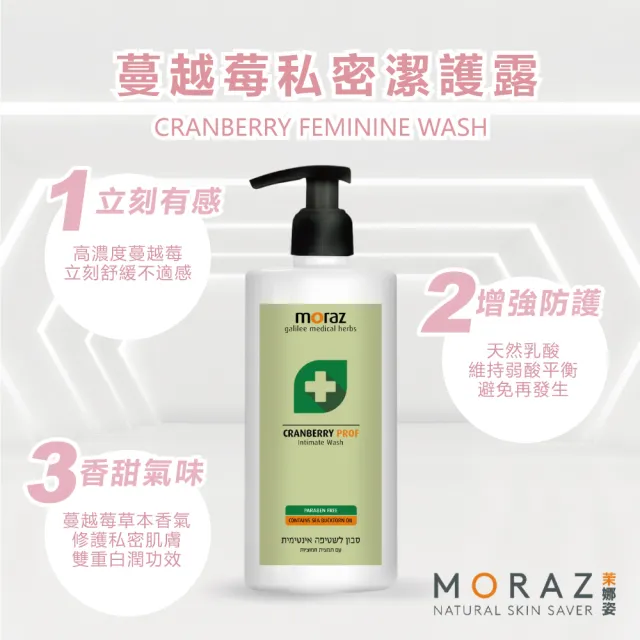【Moraz 茉娜姿】Moraz 茉娜姿 蔓越苺私密潔護露250ml(專業版PROF)
