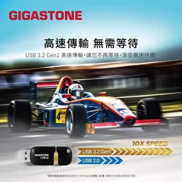 【Gigastone 立達國際】64GB USB3.1/3.2 Gen 1 黑金膠囊隨身碟 U307S(64G 高速/ 原廠保固5年)