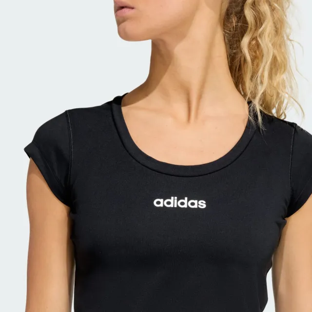 【adidas 愛迪達】短袖上衣 女  Q1 HYG BABY TEE 黑 KC7676