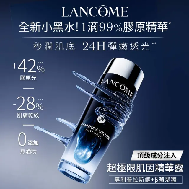 【LANCOME 蘭蔻】官方直營 小黑水150ml+小黑瓶PRO50ml(LANCOME/超極限/精華/膠原/抗老/化妝水/精華)