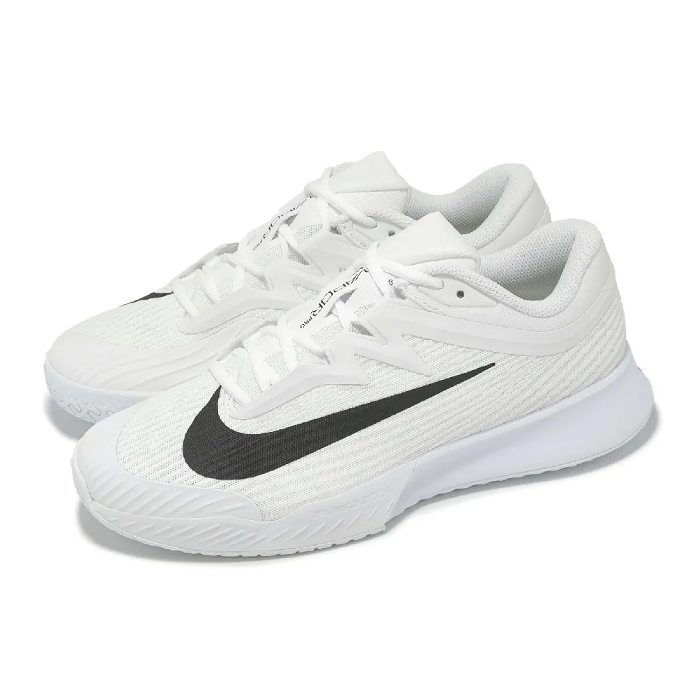 【NIKE 耐吉】網球鞋 Zoom Vapor Pro 3 HC 男鞋 白 黑 硬地網球鞋 支撐 氣墊 緩衝 運動鞋 匹克球 (FZ2161-1