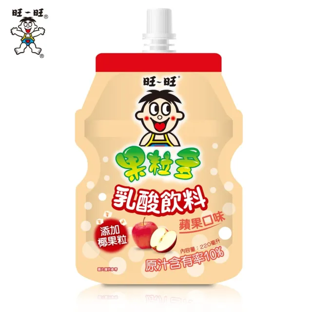 【旺旺】旺旺 果粒多乳酸飲系列 220ml x24包 (草莓口味/蘋果口味/荔枝口味)