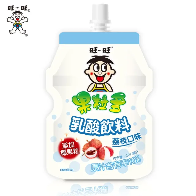 【旺旺】旺旺 果粒多乳酸飲系列 220ml x24包 (草莓口味/蘋果口味/荔枝口味)