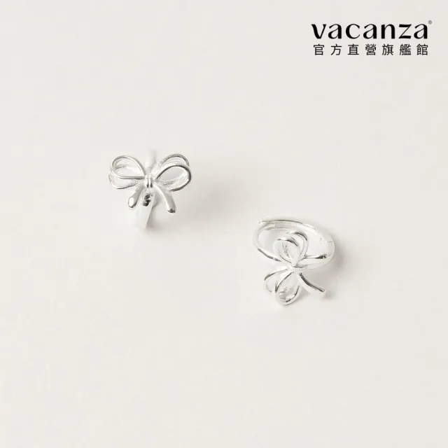 【vacanza】925純銀飾品｜雙層蝴蝶結 圈式純銀耳環 (抗過敏 情人節禮物 生日禮物)