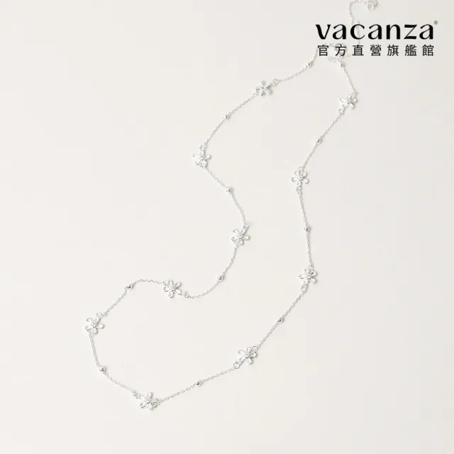 【vacanza】925純銀飾品｜小花圓珠 純銀項鍊 (抗過敏 七夕禮物 生日禮物)