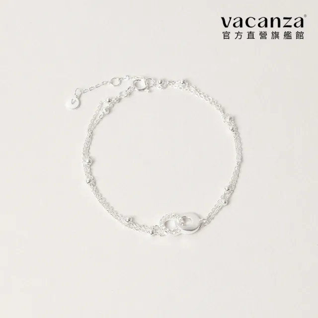 【vacanza】925純銀飾品|雙圈滿鑽雙層 純銀手鍊 (抗過敏 七夕禮物 生日禮物)