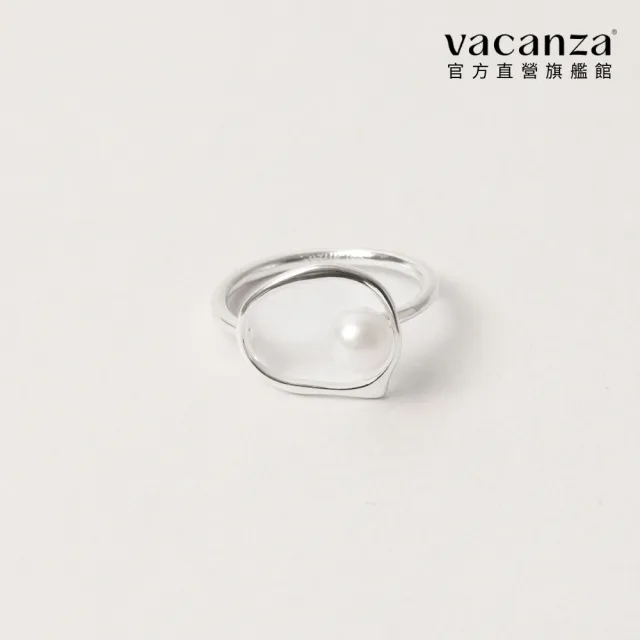 【vacanza】925純銀飾品｜圓圈淡水珍珠 純銀戒指 (抗過敏 情人節禮物 生日禮物)