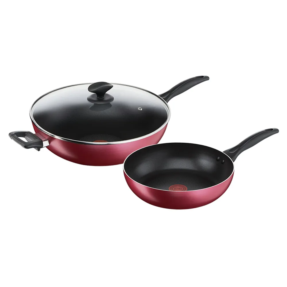 【Tefal 特福】新巴洛克系列不沾鍋具3件組(B224S396)