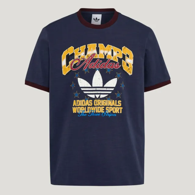 【adidas 愛迪達】運動 休閒 T恤 男上衣 RINGER TEE(LE7356)