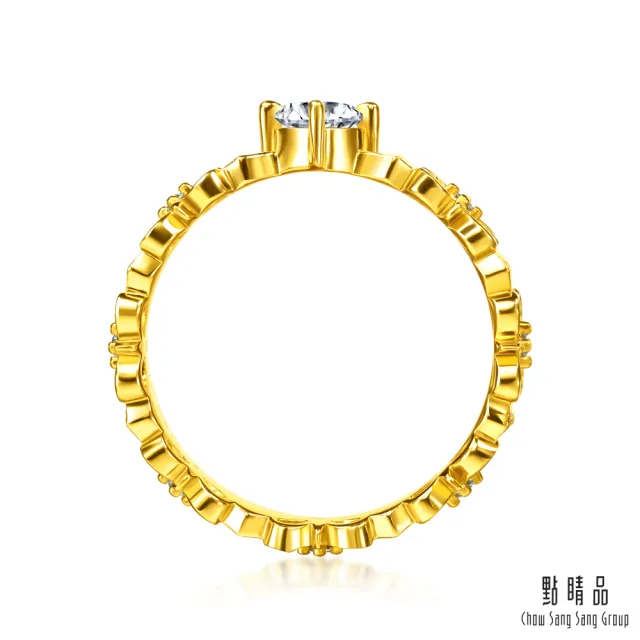 【點睛品】GIA 30分 復古鳶尾花 鑽石黃金戒指