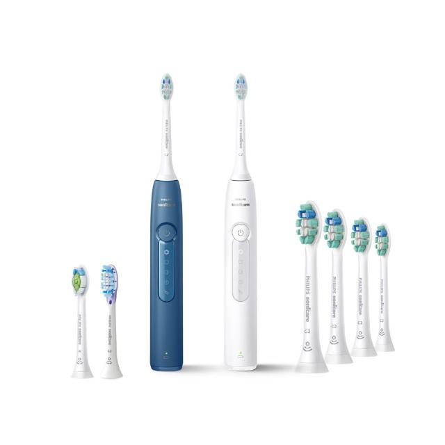 【Philips 飛利浦】HX5191 Sonicare 5系列護齦音波牙刷+智能護齦標準刷頭4入組-白