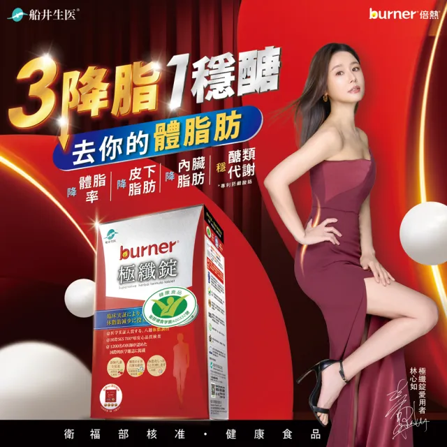 【funcare 船井生醫】倍熱 極纖錠3盒-共180顆(林心如、專科醫師共同推薦-健康食品)