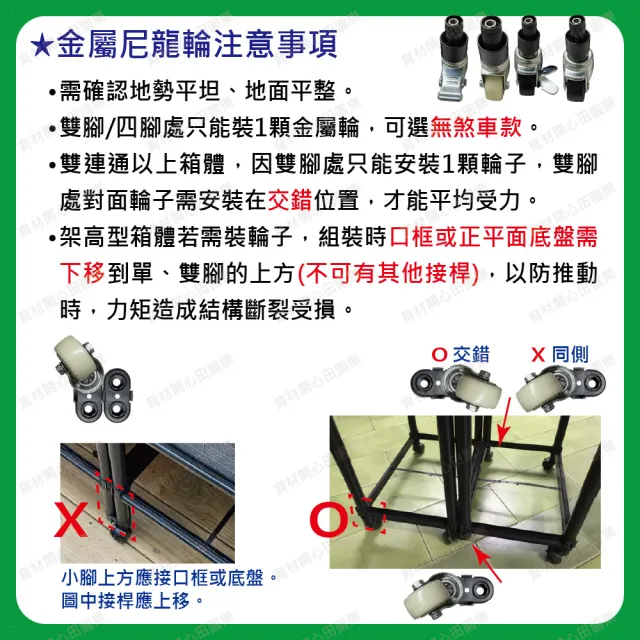 【田園樂】育材雙層四連通種植箱+金屬輪2吋(組合種植箱/深根植物栽培/可選多種側板款式/加裝輪子方便移動)