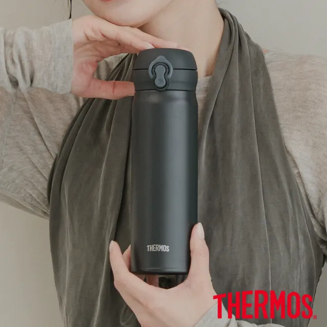 【THERMOS 膳魔師】新飲感不鏽鋼超輕量彈蓋真空保溫瓶500ml(JNL-S500)