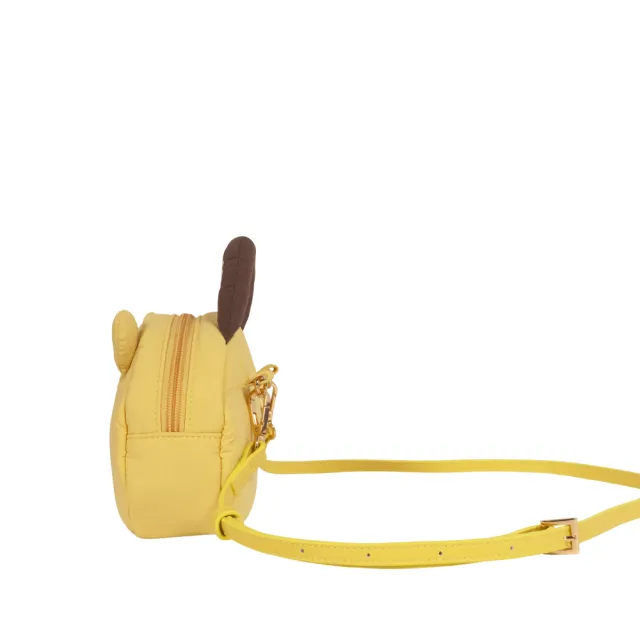 【Disney 迪士尼】雙11 小熊維尼造型側背包-黃 PTD25-H9-41YL