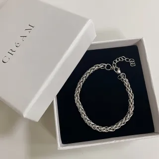 【CReAM】Farley鈦鋼立體交錯潮男型男嘻哈手鍊手環(生日 禮物 送禮 禮盒)