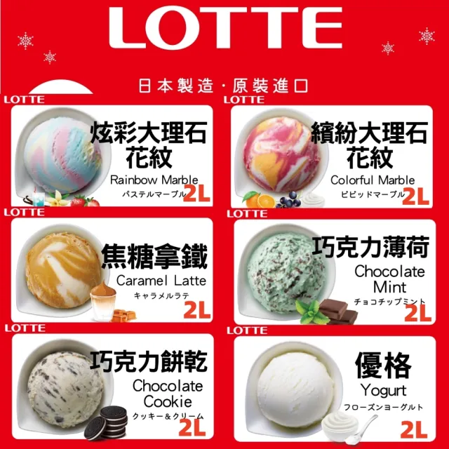 【Lotte 樂天】日本Lotte家庭號桶裝冰淇淋2Lx1桶(日本原裝進口多種口味任選)