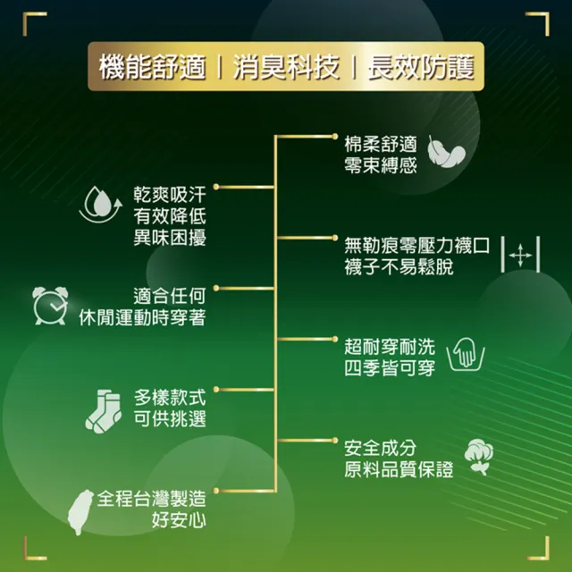 【D&G】6雙組-強力消臭EX男運動長襪(D552-去味消臭)