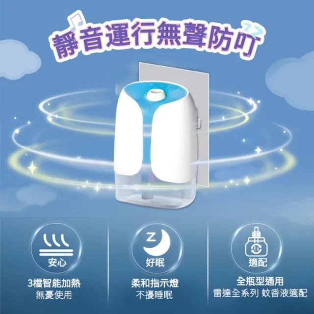 【雷達】薄型液體電蚊香(1主機+5補充瓶)