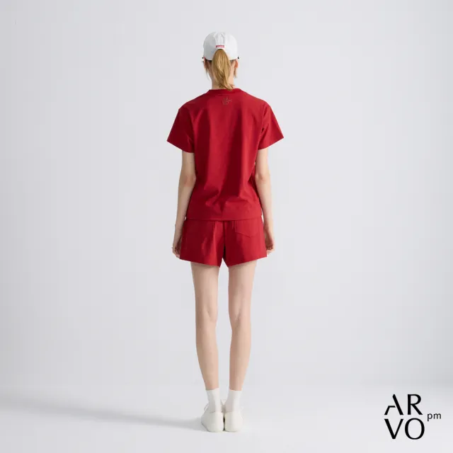【ARVOpm】男女同款_logo刺繡紅色Baby Tee73126319001(雙11限定)