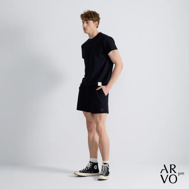 【ARVOpm】男女同款_logo刺繡黑色Baby Tee73126319002(雙11限定)