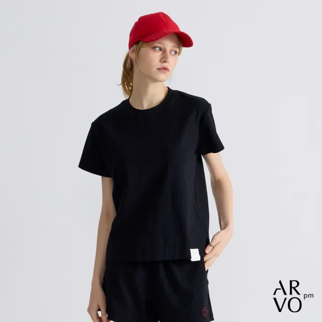 【ARVOpm】男女同款_logo刺繡黑色Baby Tee73126319002(雙11限定)