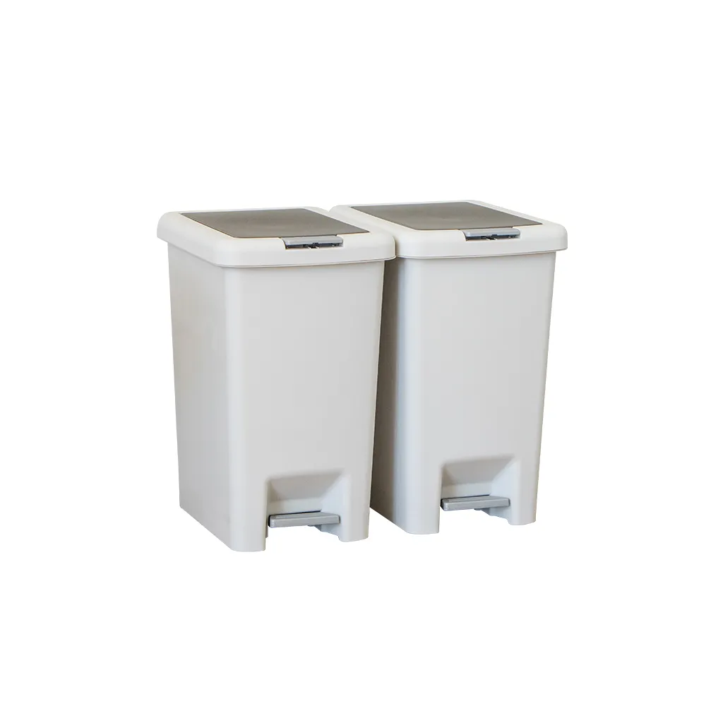 【KEYWAY 聯府】雙開式垃圾桶15L-2入垃圾筒T15