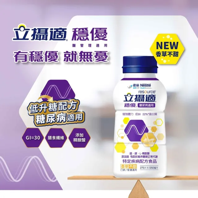 【雀巢健康科學】立攝適穩優糖尿病適用配方香草口味(250mlx24罐/箱)