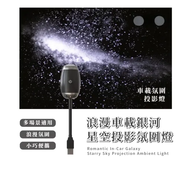 浪漫車載銀河星空投影氛圍燈(可調焦 小夜燈 星空燈 禮物 動態燈 投影燈 擺件 氛圍燈 臥室)